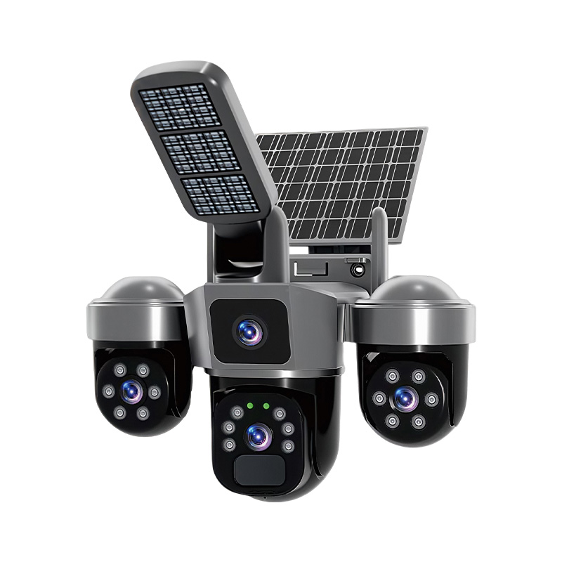 Home Security Flood Lights - 6MP V380 APP Solar Power Triple