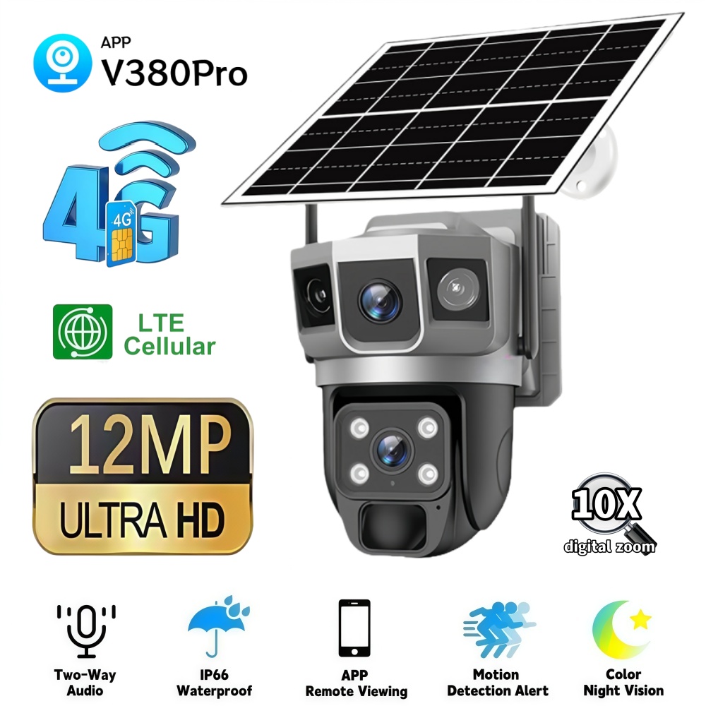 Alarm Siren Outdoor - 4G Camera Outdoor Solar Surveillance Camera