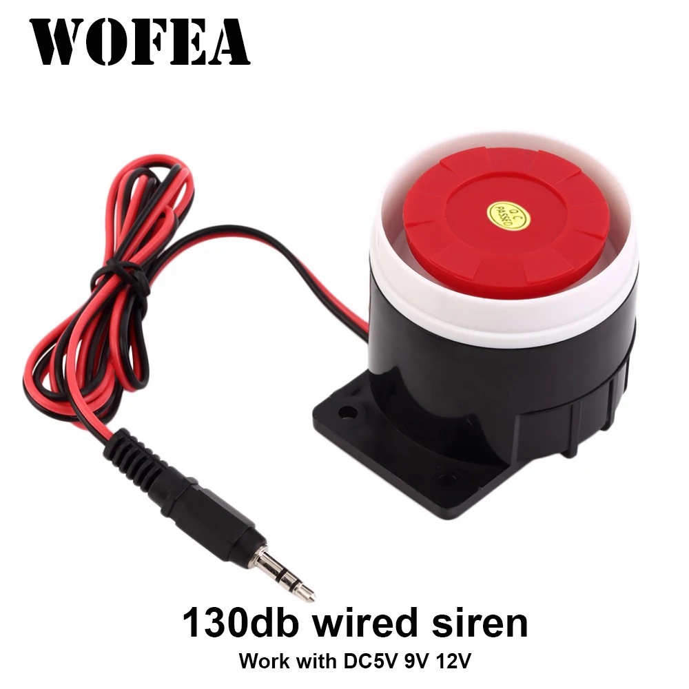 Alarm Siren Outdoor - WOFEA 130db Wired Mini Sound Alarm