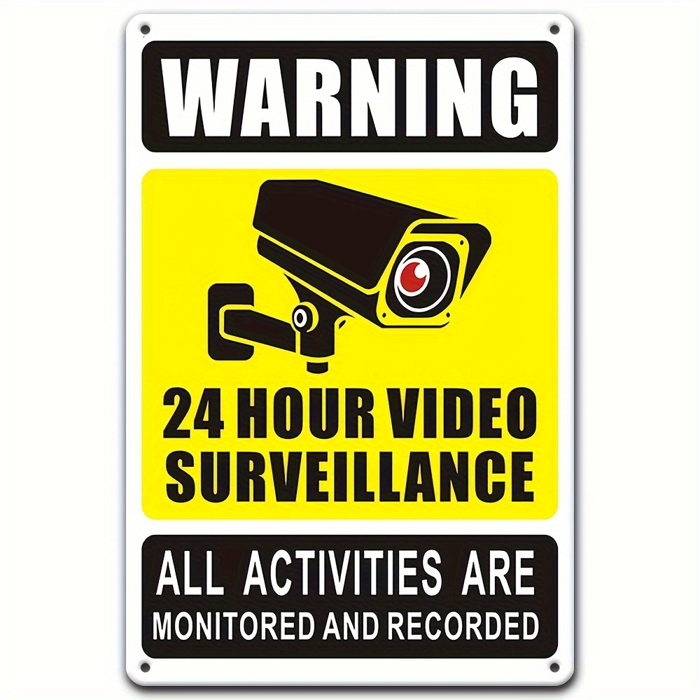 Home Security Brand - 24/7 Video Surveillance Warning Sign -