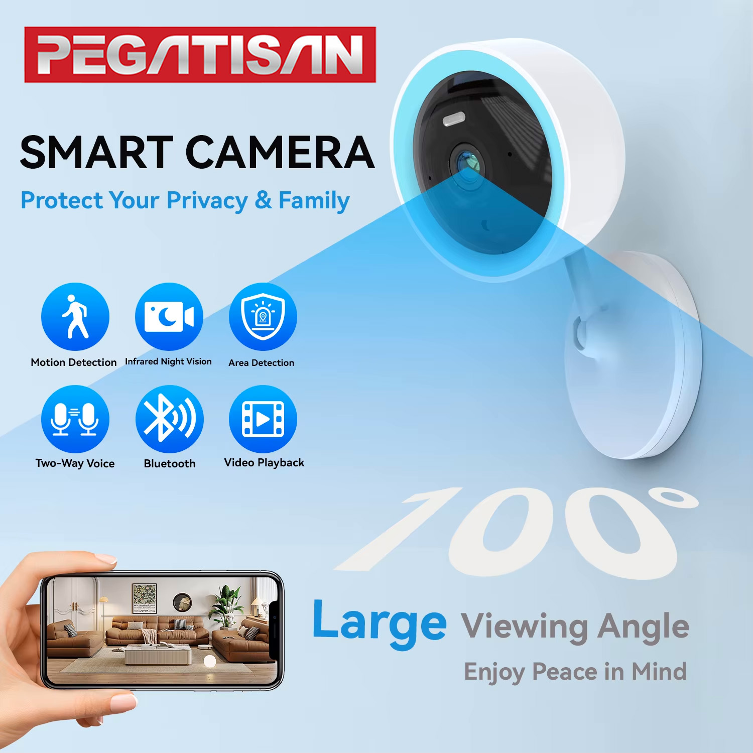Home Security Lidar - PEGATAH Tuya Smart 5MP HD Indoor