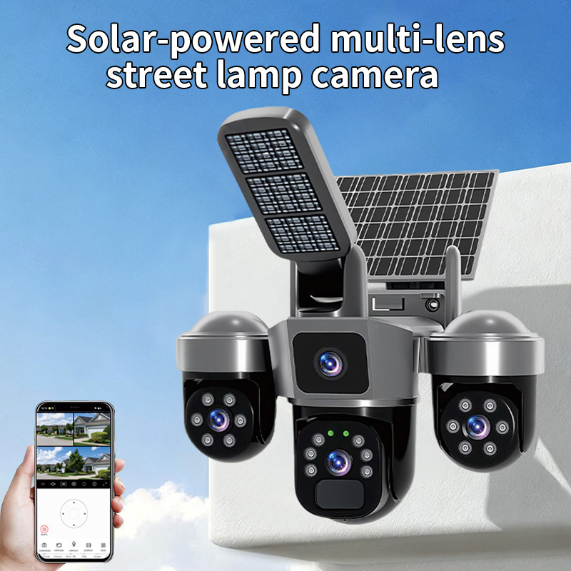 6MP V380 APP Solar Power Tripl - огляд і ціна Home Security Flood Lights