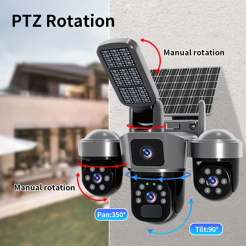 6MP V380 APP Solar Power Tripl - огляд і ціна Home Security Flood Lights