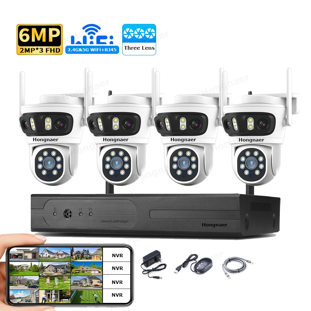 2026 Hongnaer 6MP 4CH 3 Lens 2 - огляд і ціна Home Security Kit With Camera