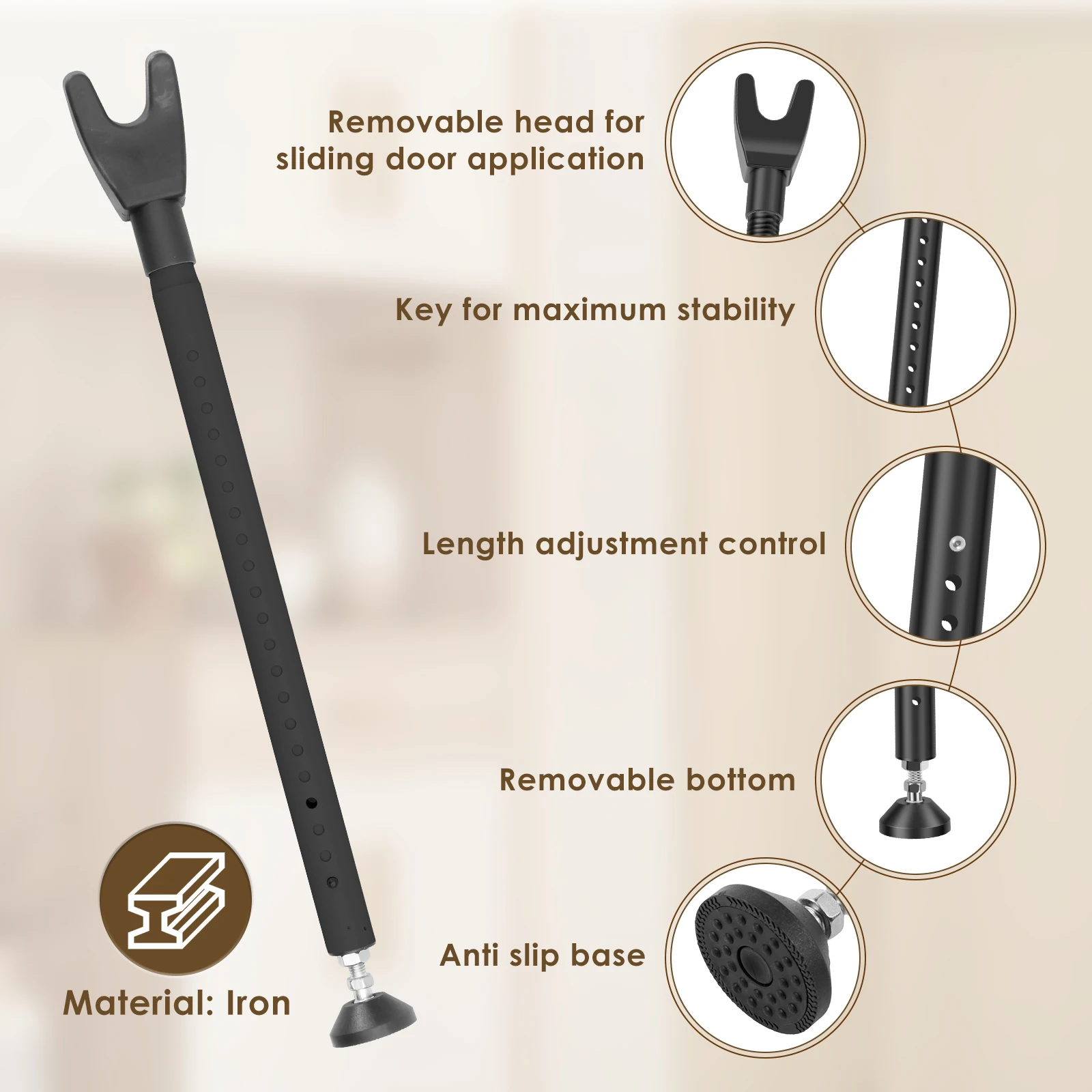 Sliding Door Lock Bar 44-55 In - огляд і ціна Home Security Bars