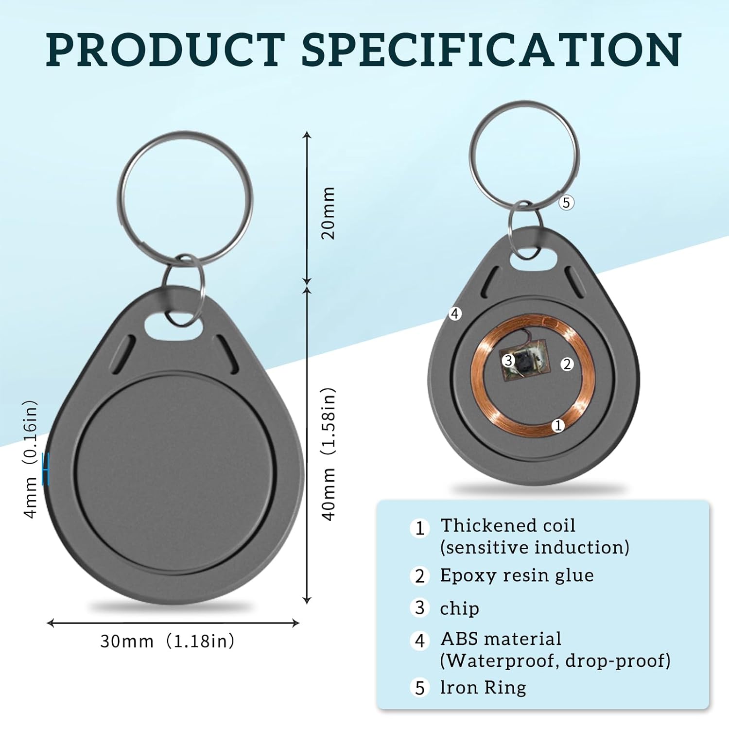 100P NFC Smart Key Tag Card,RF - огляд і ціна Home Security Key Fob