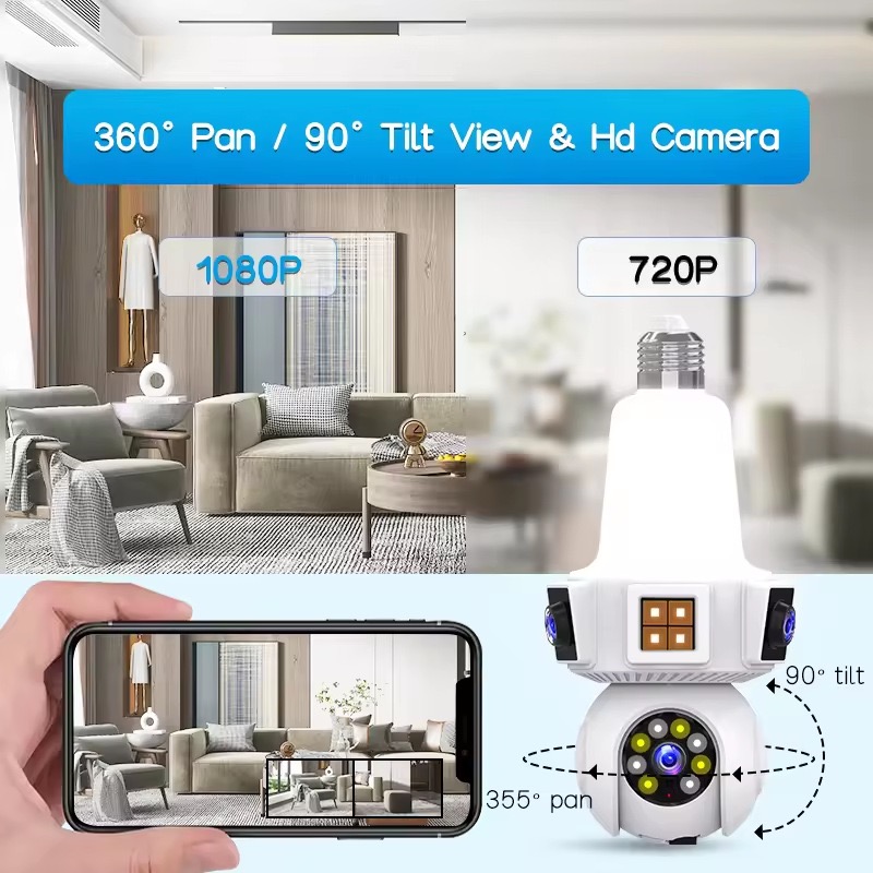6MP V380pro APP Dual Lens Full - огляд і ціна Home Security Flood Lights