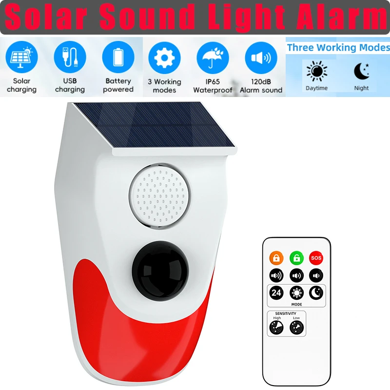Solar Sound Light Alarm Wirele - огляд і ціна Alarm Siren Outdoor