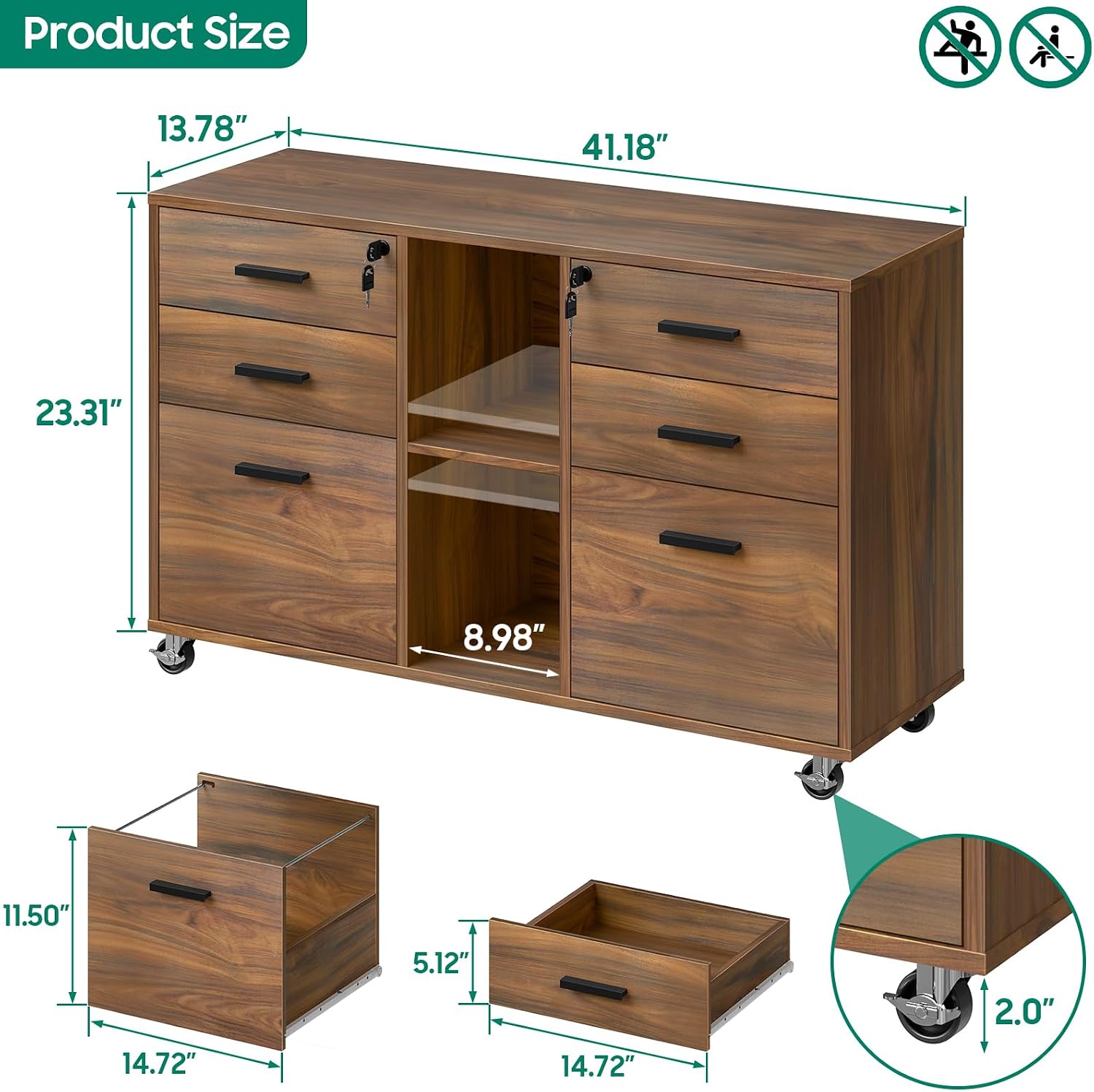 Large Six Drawer Mobile Latera - огляд і ціна Home Security Lock System