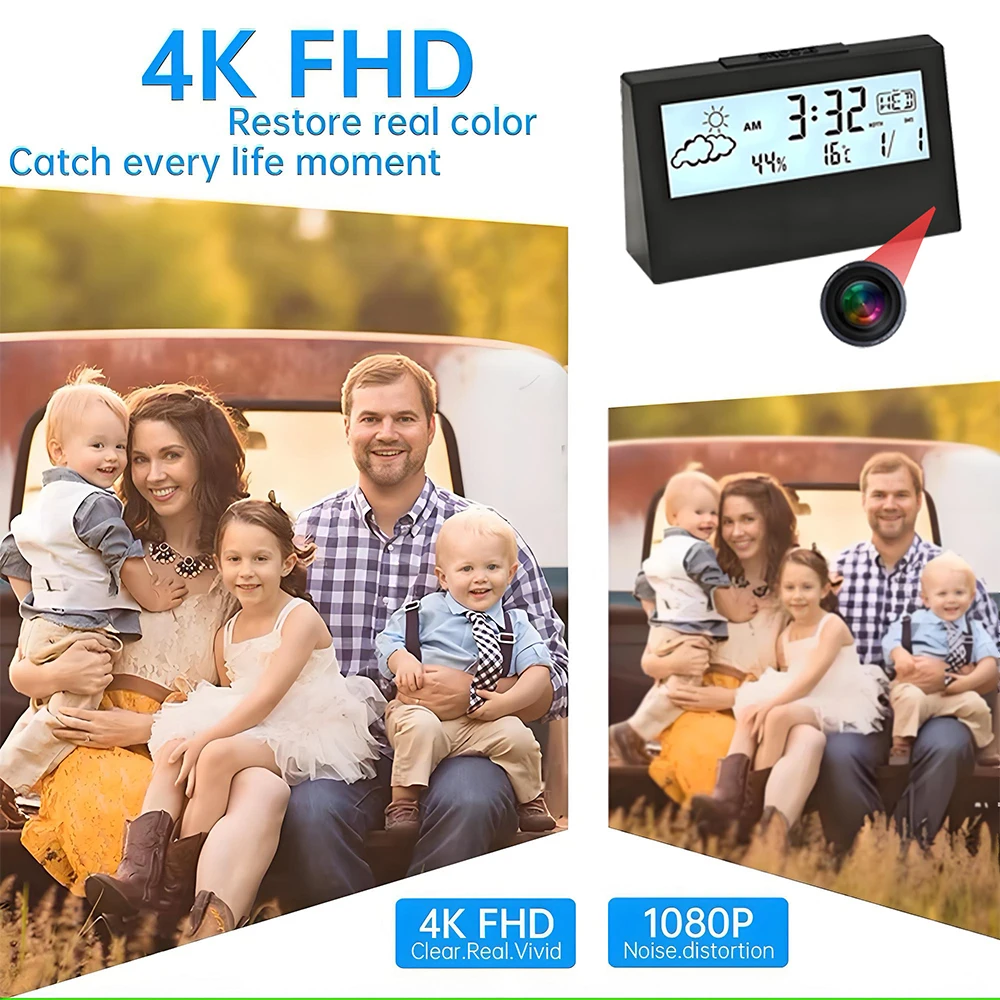 4K WiFi Clock Camera with Moti - огляд і ціна Home Security No Wifi Needed